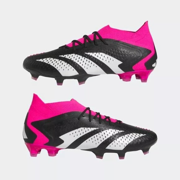 NEW adidas Predator Accuracy.1 FG Soccer Cleats GW4569 Black/White/Pink - Picture 4 of 8